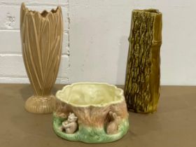 3 pieces of Sylvac pottery. Vases 28.5cm