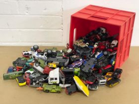 A large collection of toy cars.