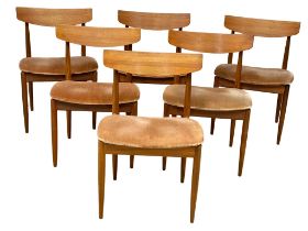 A set of 6 G-Plan Danish Design Mid Century teak dining chairs designed by Kofod Larsen. 1960’s.