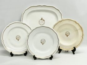 County Antrim Grand Jury. 4 19th century Royal Worcester plates and platter. Retailed by James Kerry