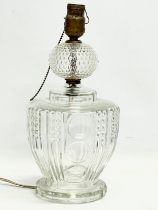 An early 20th century clear glass table lamp by Idealite INC. 36cm