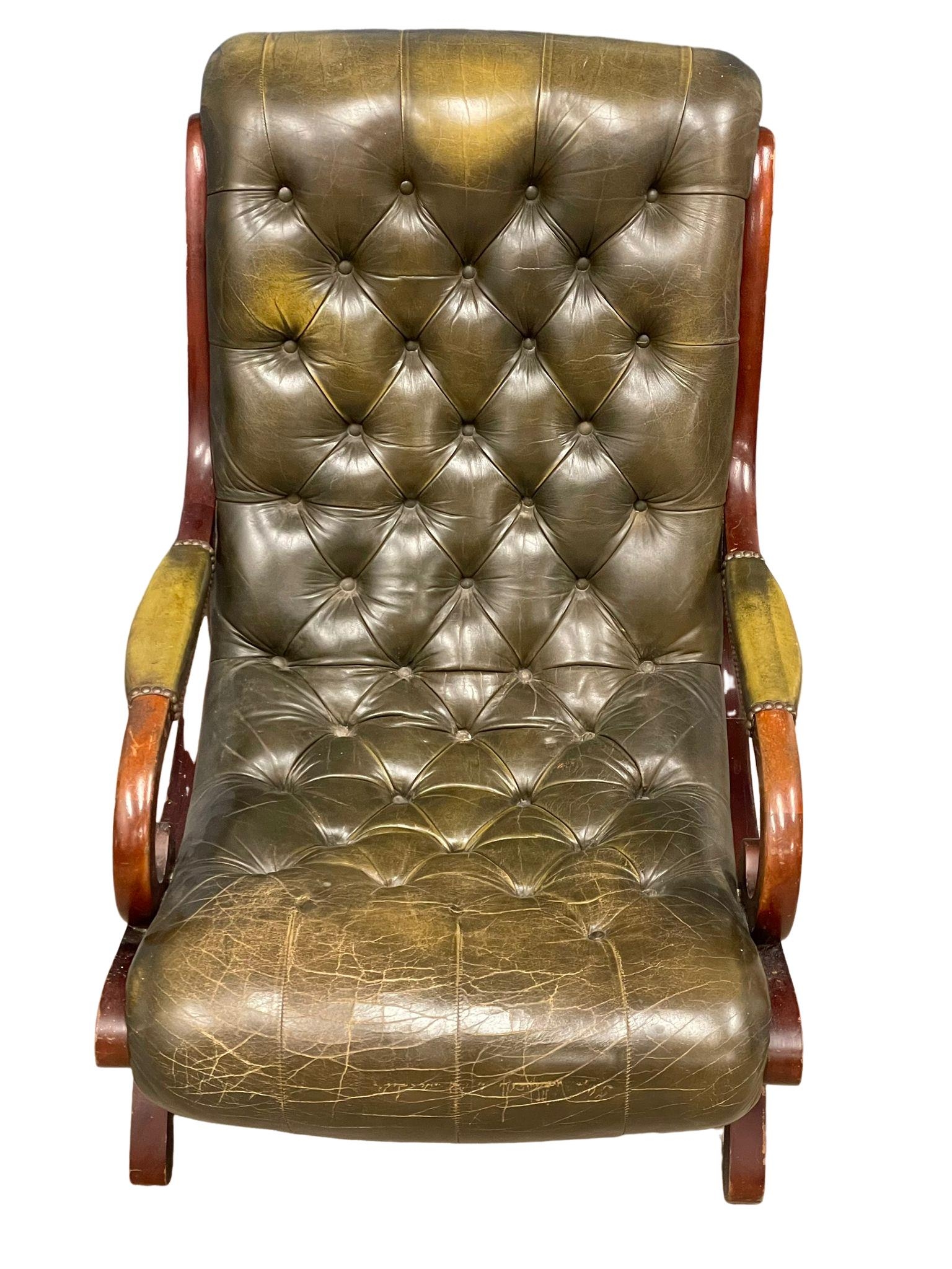A Regency style deep button leather armchair. - Image 2 of 3