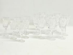 2 sets of Tyrone Crystal ‘Slieve Donard’ wine glasses. A set of 8, 16cm and a set of 6, 14.5cm.