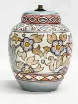 A Charlotte Rhead pottery table lamp. 17.5cm