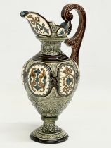 A late 19th century Gerbing & Stephan Majolica glazed pitcher. 10x20cm