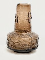 A Swedish Mid Century textured glass vase. Designed by Göte Augustsson for Ruda Glasbruk. 1960’s.
