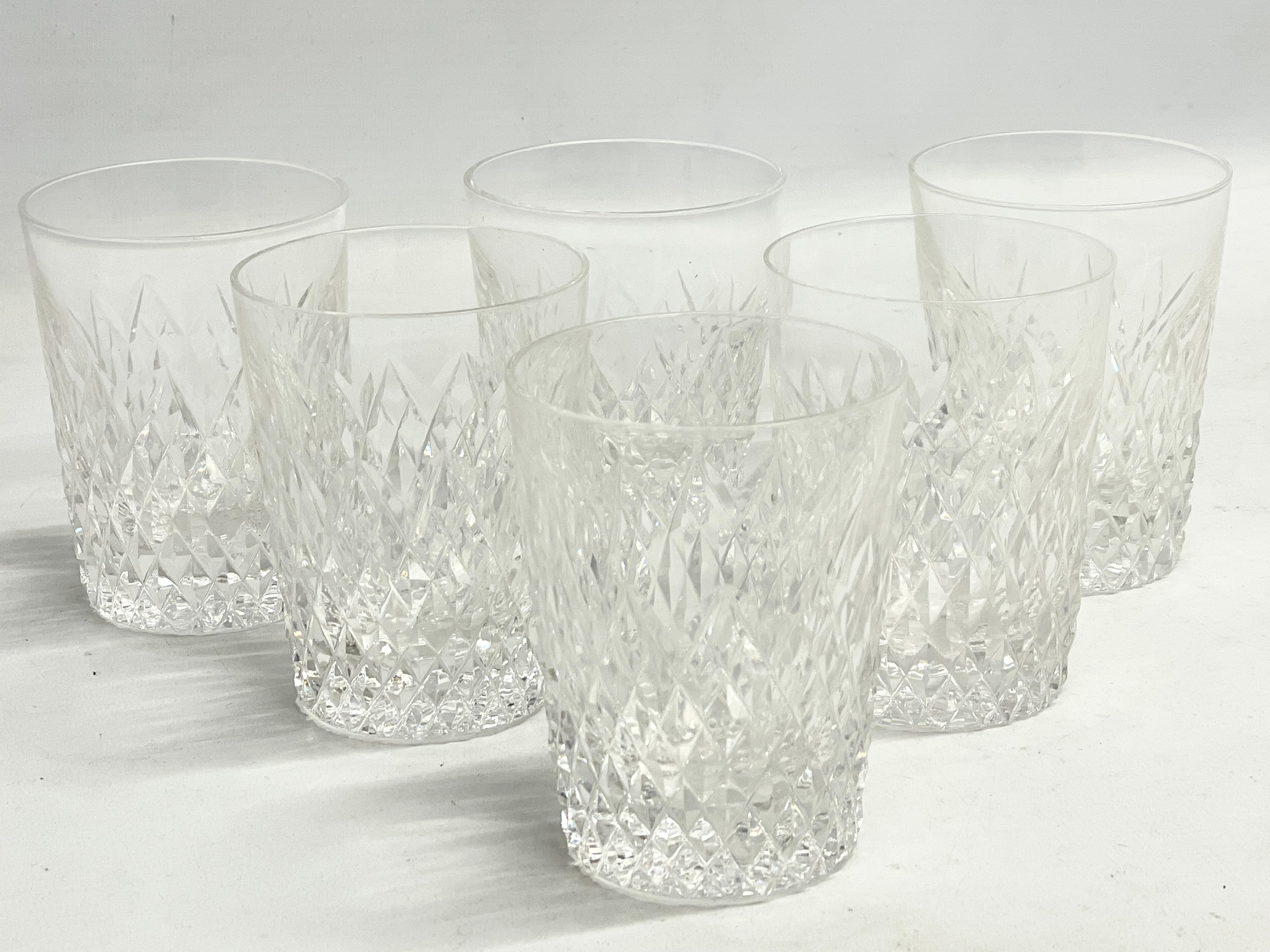 A set of vintage crystal whiskey glasses and matching decanter. Glasses 10cm. Decanter 29cm - Image 3 of 3