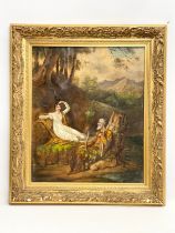 A 19th century oil painting on canvas by Charlotte Nasmyth (1804-1884). 48x58cm. Frame 66x76.5cm