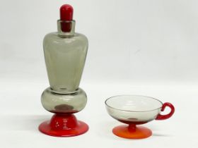A rare 1930’s Norwegian decanter and matching glass designed by Sverre Pettersen. 24cm