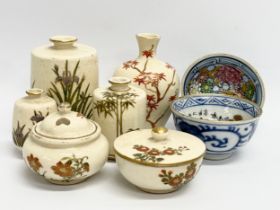 A collection of late 19th/early 20th century Chinese and Japanese miniature vases and bowls etc.