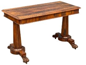 A good quality William IV rosewood library side table. Circa 1830. 123.5x61x76cm