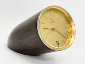 A vintage Omega ‘Rocket Line’ desk clock. 13cm