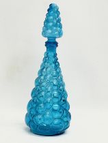 A Mid Century Italian Empoli Bubble Glass decanter. 40cm