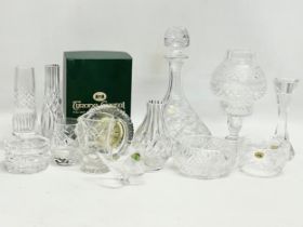 A collection of mostly Tyrone Crystal. Including a Waterford butterfly.
