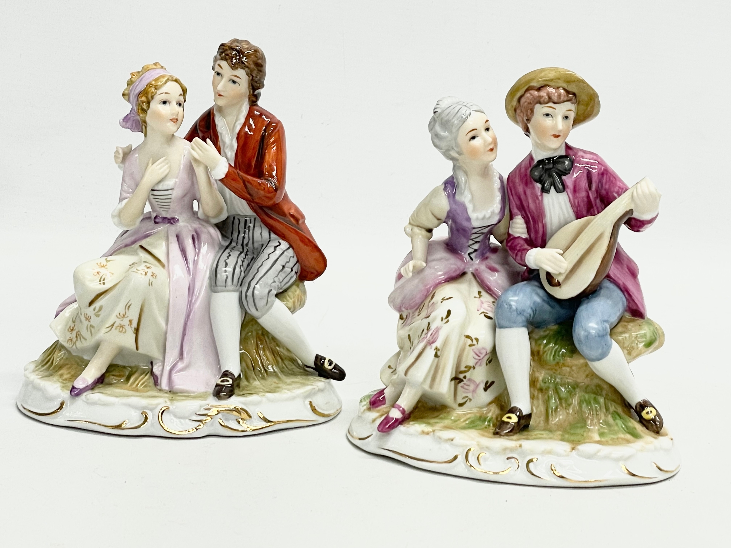 4 figurines. A pair of late 19th/early 20th century bisque Angel figures. 2 Maruri porcelain - Image 4 of 5