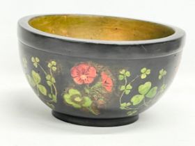 An early 20th century Irish painted wooden bowl. 23x13cm