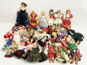 A large collection of vintage dolls