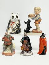 A collection of figurines. A Royal Doulton ‘Falstaff’ a Royal Doulton ‘Guy Fawkes’ a Royal