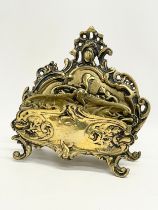 An vintage French Rococo style brass letter rack. 25x13x24cm