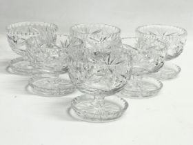 A set of 6 vintage crystal dessert bowls. 10x8.5cm