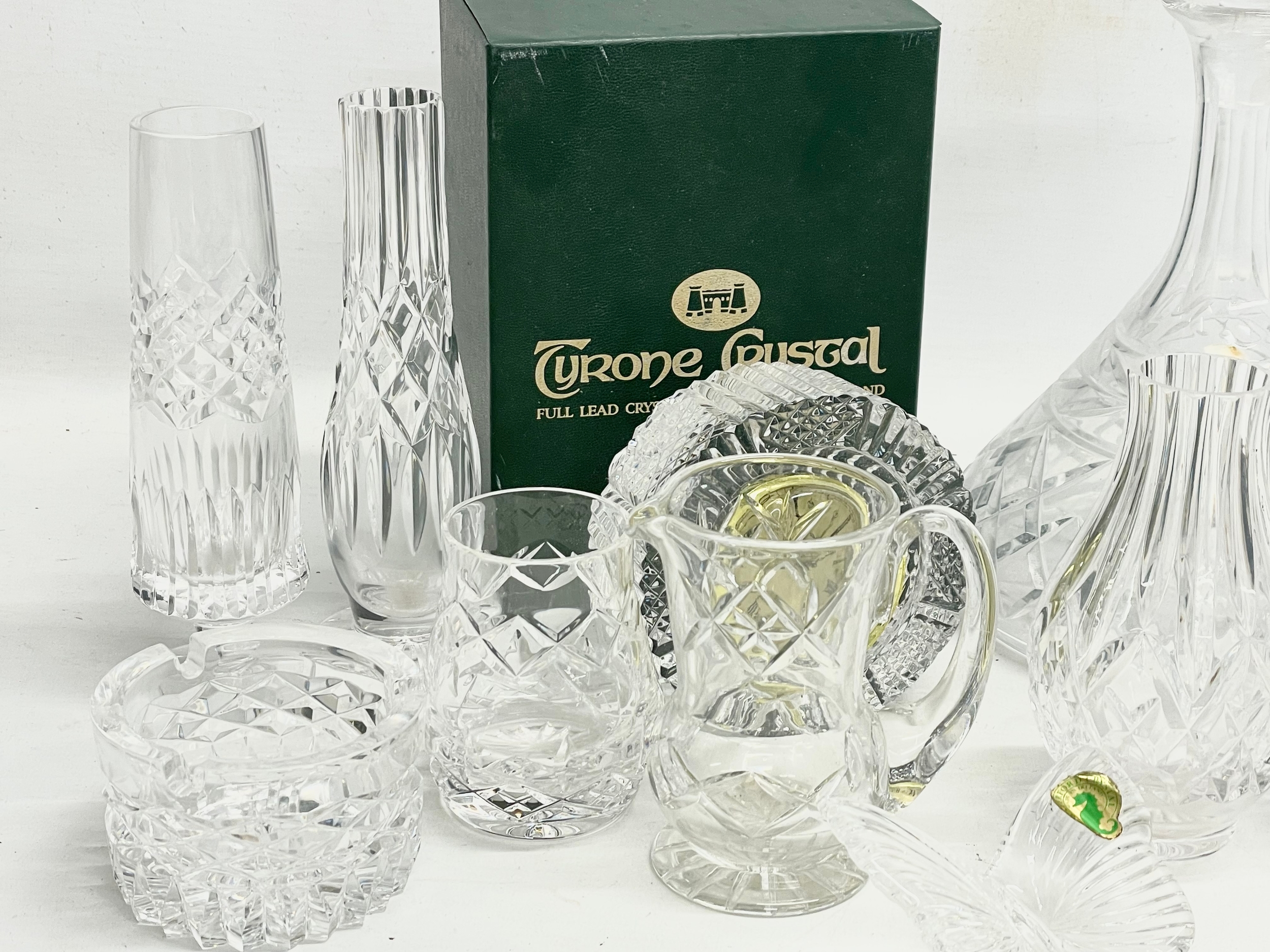 A collection of mostly Tyrone Crystal. Including a Waterford butterfly. - Image 2 of 5