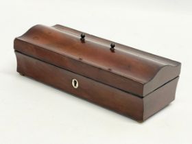 A Victorian mahogany jewellery box. 19x8x7cm