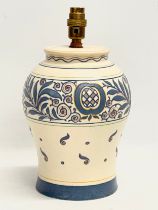 A large vintage Charlotte Rhead pottery table lamp. 695. 17x32cm