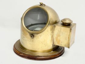 A vintage brass Binnacle Gimballe Compass. C. Plath Hamburg.