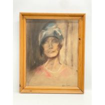 An oil portrait on board by Alan Beers. 36x46cm. Frame 44x55cm