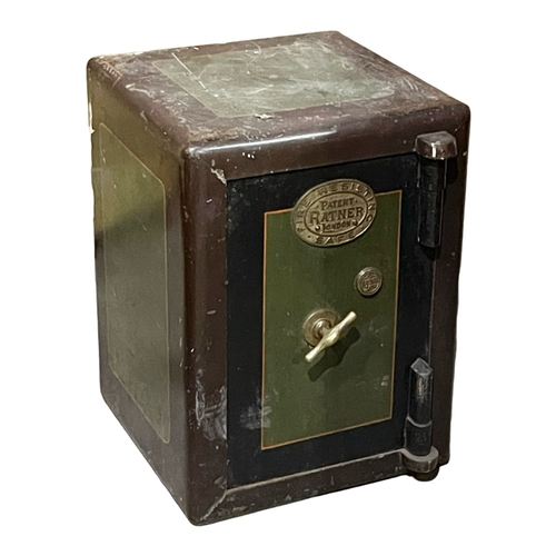 An Edwardian period Fire Resistant safe. Ratner, London. With key. 49x54x78cm