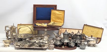 A large quantity of silver plate, Including cutlery, etc.