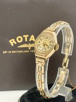 A rolled gold ladies Rotary watch with box