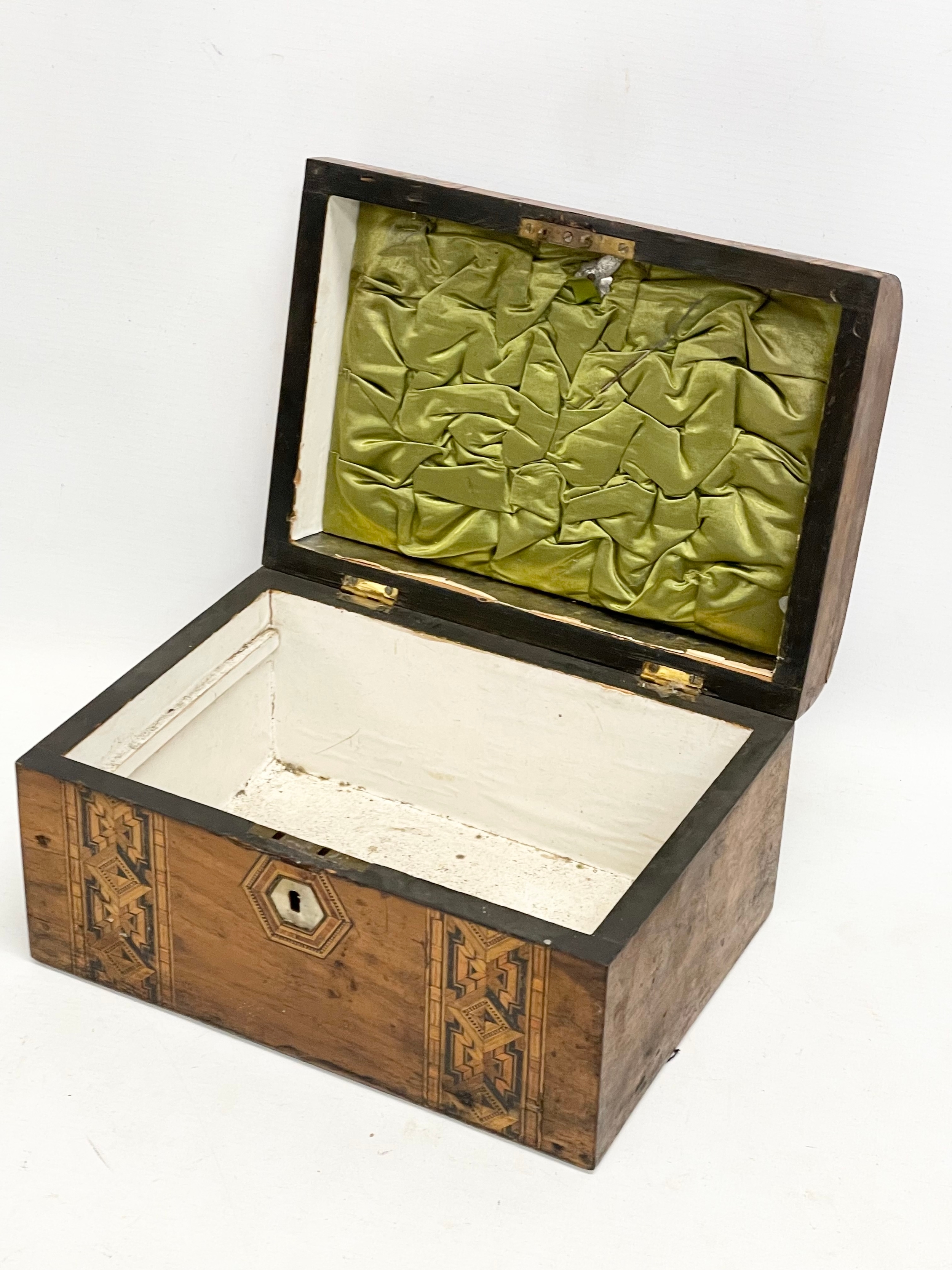 A Victorian Tunbridge ware jewellery box. 25x17x14cm - Image 5 of 6