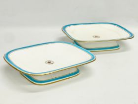 County Antrim Grand Jury. A pair of 19th century gilt rimmed ironstone china comports. 26x21x5cm.