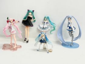 A collection of Japanese Anime Miku figures. 21cm