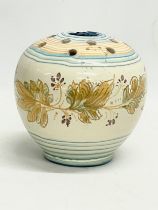 A Famulari J. Stefanie Italian glazed terracotta flower vase. 15x15cm