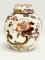 A large Mason’s ‘Brown Velvet’ ginger jar with lid. 20x23cm