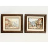 2 Caroline Burnett style oil paintings of Paris Street scenes. 24.5x19.5cm. Frame 39x33cm