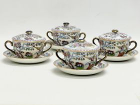 A set of 4 late 19th century Mason’s Patent Ironstone China ‘Flying Birds’ chocolate cups with