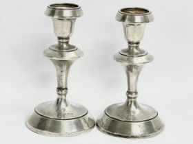 A pair of silver candlesticks. Birmingham. 1912. Filled. 12cm