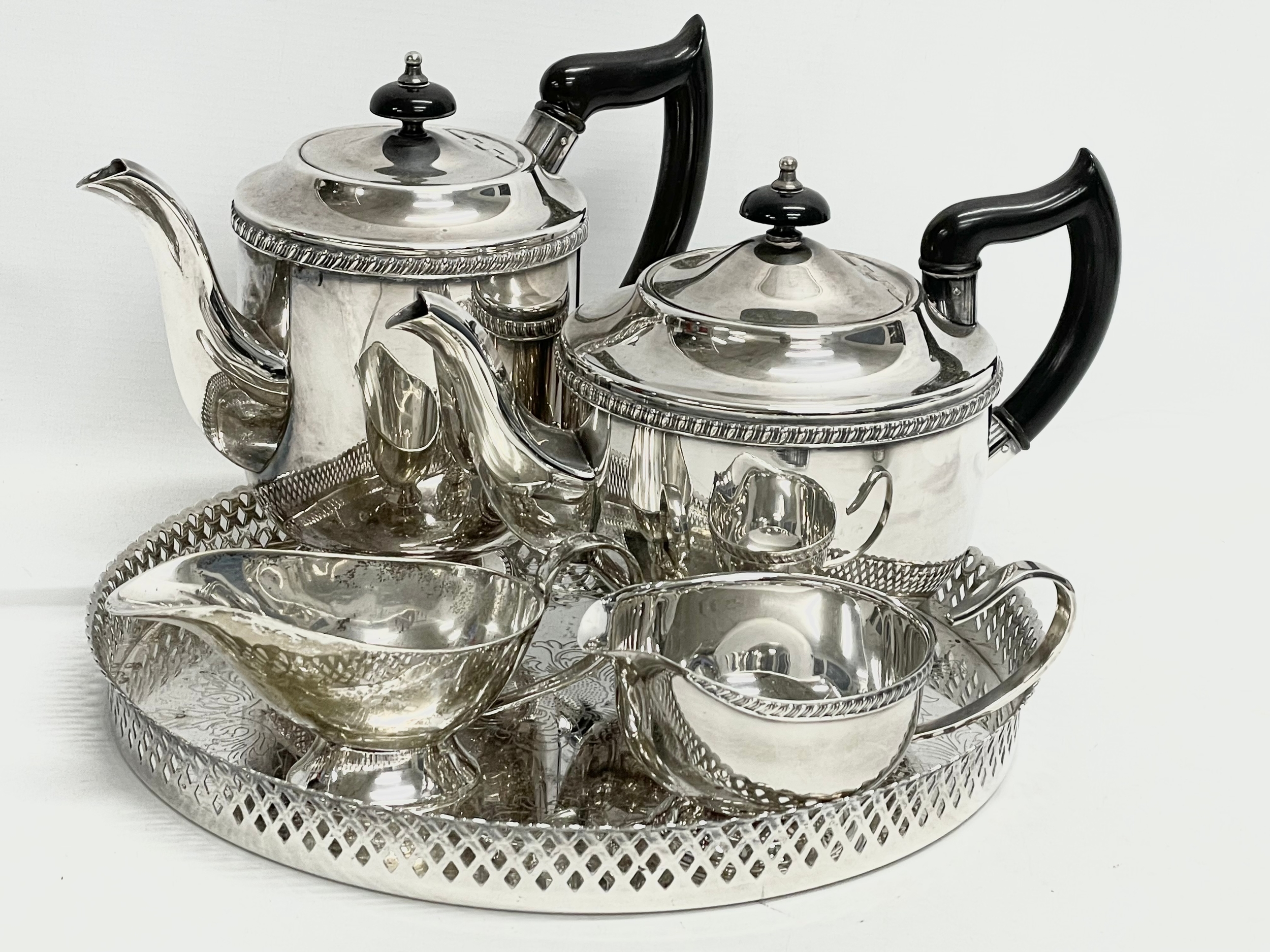 A vintage Georgian style silver plated tea service and more. - Image 3 of 3