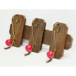 A vintage wall hanging hat and coat rack. 55cm