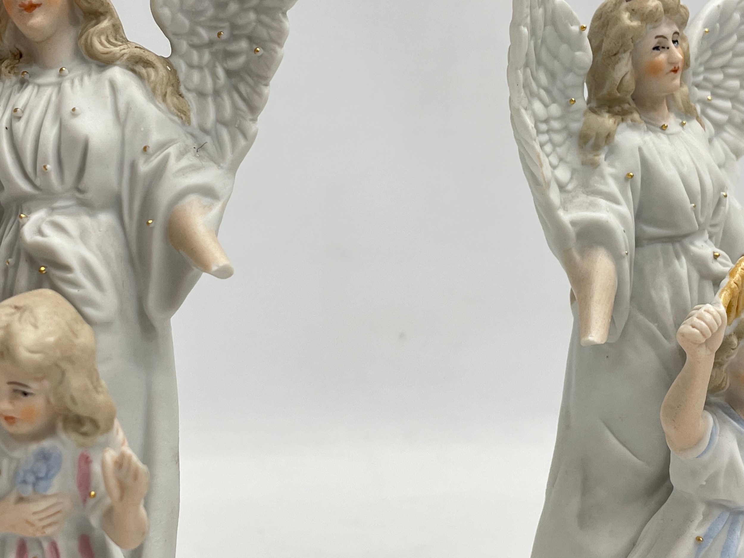 4 figurines. A pair of late 19th/early 20th century bisque Angel figures. 2 Maruri porcelain - Image 5 of 5