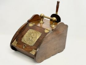 An Edwardian brass bound coal scuttle. 31x45x34cm