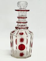 A mid 19th century Bohemian Glass decanter. 28.5cm