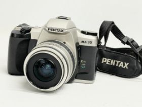 A vintage Pentax MZ-30 camera.
