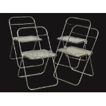 A set of 4 Italian Mid Century ‘Plia’ folding chairs designed by Giancarlo Piretti for Castelli,