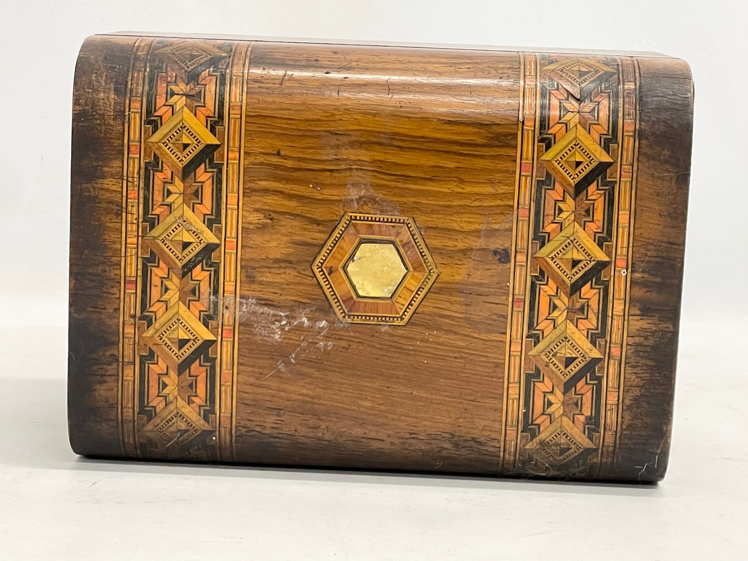 A Victorian Tunbridge ware jewellery box. 25x17x14cm - Image 6 of 6