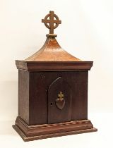 A late 19th century mahogany and Birdseye Maple prayer box, 36x22x60cm