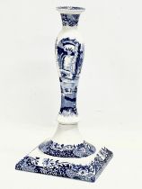 A large Spode ‘Italian’ blue and white porcelain candlestick. 16x16x32cm